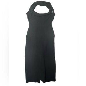 American‎ Apparel Black Halter Bodycon Midi Dress | Size Small